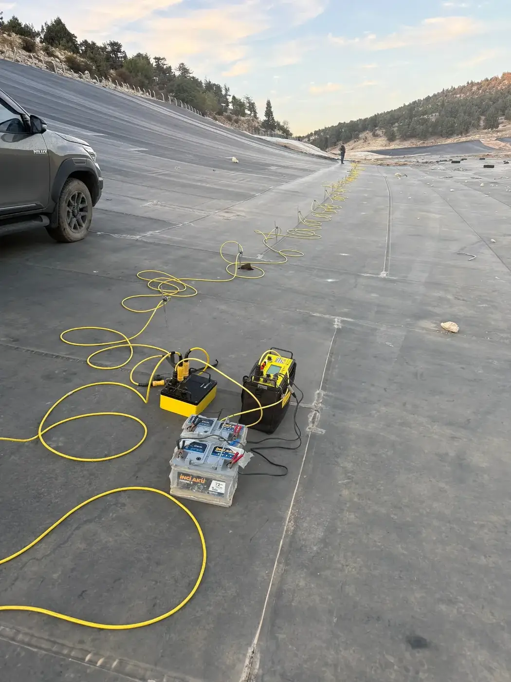 Güzeloluk Göleti ERT elektrot hattı ve saha ekipmanı